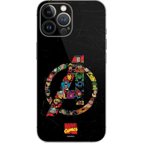 Marvel Classic Comics Avengers Logo iPhone 14 Pro Max Skin