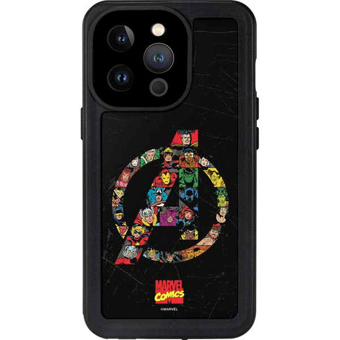 Marvel Classic Comics Avengers Logo iPhone 14 Pro Waterproof Case
