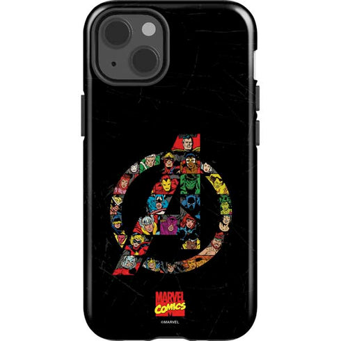 Marvel Classic Comics Avengers Logo iPhone 15 Plus Impact Case