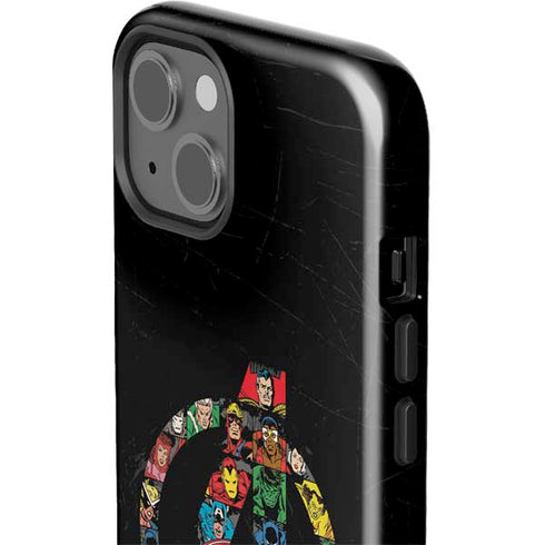 Marvel Classic Comics Avengers Logo iPhone 15 Plus Impact Case