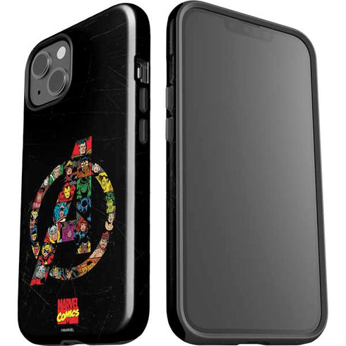 Marvel Classic Comics Avengers Logo iPhone 15 Plus Impact Case