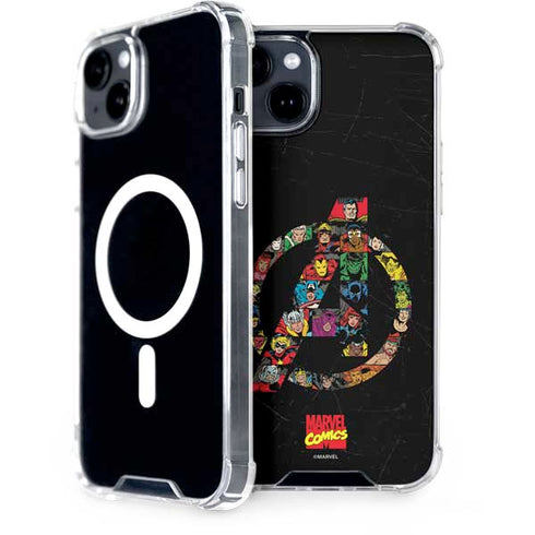 Marvel Classic Comics Avengers Logo iPhone 15 Plus MagSafe Case