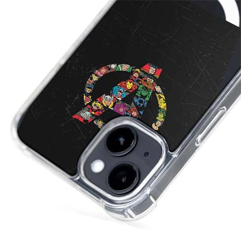 Marvel Classic Comics Avengers Logo iPhone 15 Plus MagSafe Case