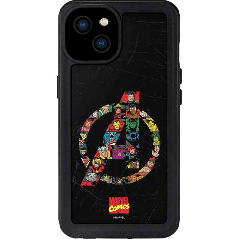 Marvel Classic Comics Avengers Logo iPhone 15 Plus Waterproof Case