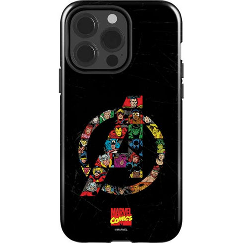 Marvel Classic Comics Avengers Logo iPhone 15 Pro Impact Case