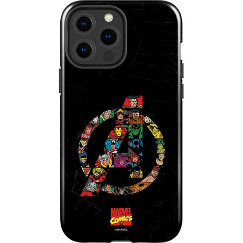Marvel Classic Comics Avengers Logo iPhone 15 Pro Max Impact Case