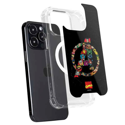 Marvel Classic Comics Avengers Logo iPhone 15 Pro Max MagSafe Case