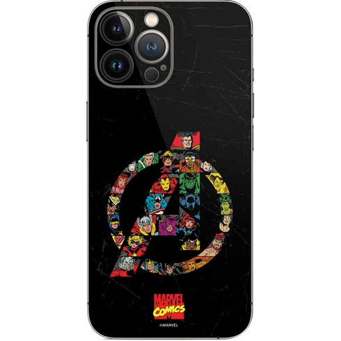 Marvel Classic Comics Avengers Logo iPhone 15 Pro Max Skin