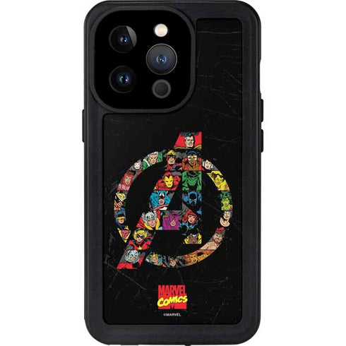 Marvel Classic Comics Avengers Logo iPhone 15 Pro Waterproof Case