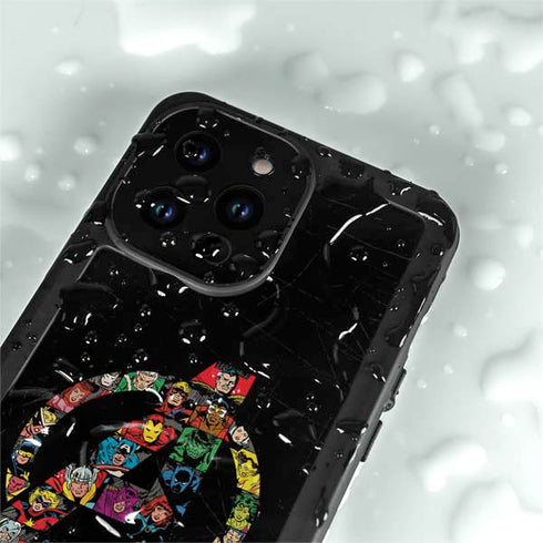 Marvel Classic Comics Avengers Logo iPhone 15 Pro Waterproof Case