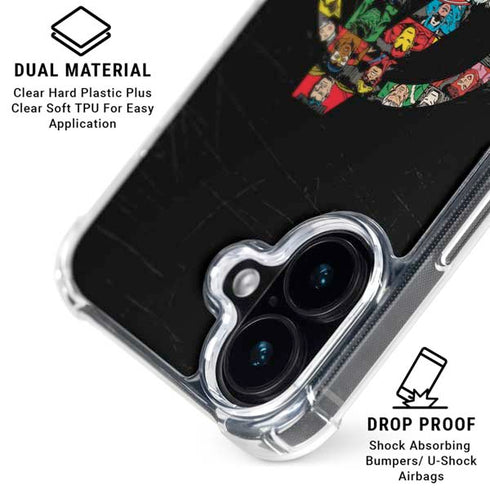 Marvel Classic Comics Avengers Logo iPhone 16 Clear Case