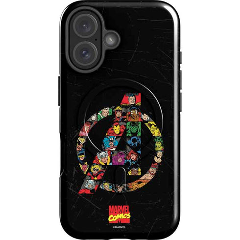 Marvel Classic Comics Avengers Logo iPhone 16 Magsafe Impact Case