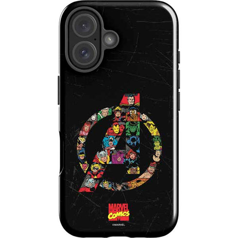 Marvel Classic Comics Avengers Logo iPhone 16 Plus Impact Case