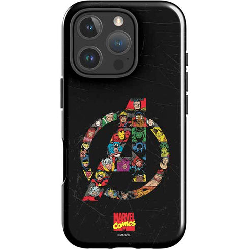 Marvel Classic Comics Avengers Logo iPhone 16 Pro Impact Case