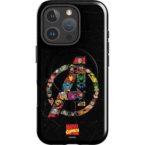 Marvel Classic Comics Avengers Logo iPhone 16 Pro Magsafe Impact Case
