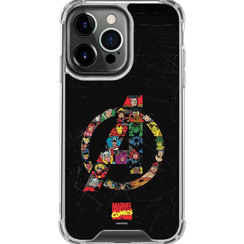 Marvel Classic Comics Avengers Logo iPhone 16 Pro Max Clear Case