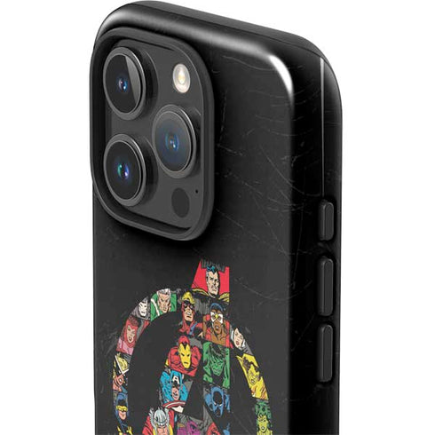 Marvel Classic Comics Avengers Logo iPhone 16 Pro Max Impact Case