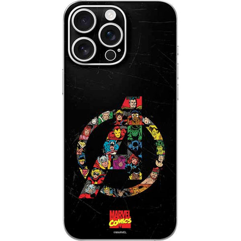 Marvel Classic Comics Avengers Logo iPhone 16 Pro Max Skin