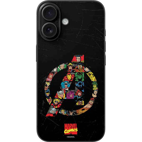 Marvel Classic Comics Avengers Logo iPhone 16 Skin