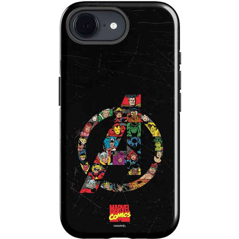 Marvel Classic Comics Avengers Logo iPhone 16e Impact Case