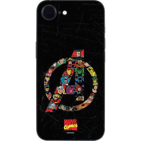 Marvel Classic Comics Avengers Logo iPhone 16e Skin