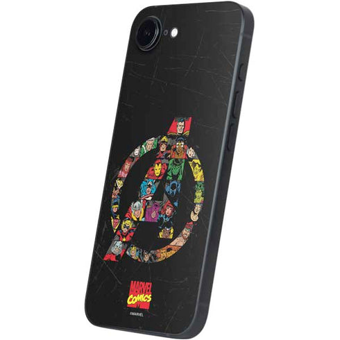 Marvel Classic Comics Avengers Logo iPhone 16e Skin