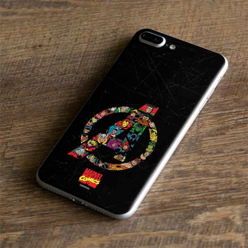 Marvel Classic Comics Avengers Logo iPhone 8 Plus Skin