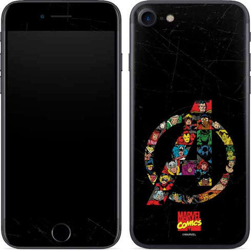 Marvel Classic Comics Avengers Logo iPhone 8 Skin