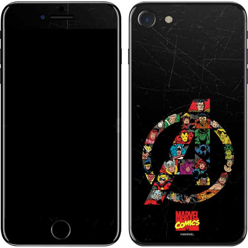 Marvel Classic Comics Avengers Logo iPhone SE (2nd & 3rd Gen) Skin