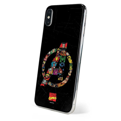 Marvel Classic Comics Avengers Logo iPhone X Skin