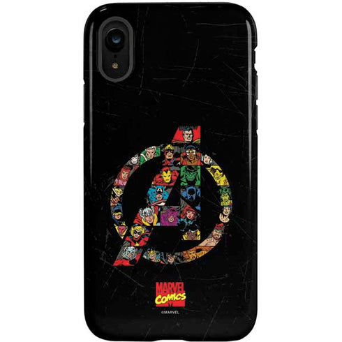Marvel Classic Comics Avengers Logo iPhone XR Pro Case