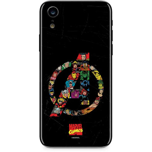 Marvel Classic Comics Avengers Logo iPhone XR Skin