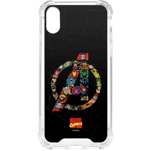Marvel Classic Comics Avengers Logo iPhone XS Clear Case