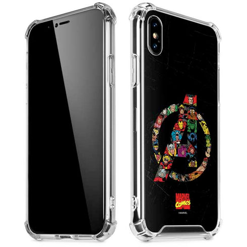 Marvel Classic Comics Avengers Logo iPhone XS Max Clear Case