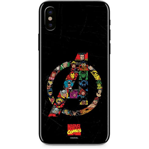 Marvel Classic Comics Avengers Logo iPhone XS Skin