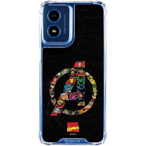 Marvel Classic Comics Avengers Logo Moto G Play 4G (2024) Clear Case