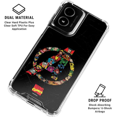 Marvel Classic Comics Avengers Logo Moto G Power 5G (2024) Clear Case