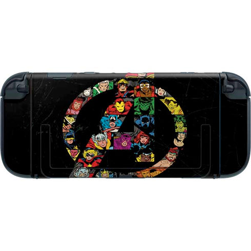 Marvel Classic Comics Avengers Logo Nintendo Switch 2 (2025) with Joy-Con Skin