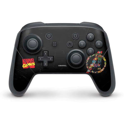 Marvel Classic Comics Avengers Logo Nintendo Switch Pro Controller Skin
