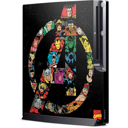 Marvel Classic Comics Avengers Logo Playstation 3 & PS3 Slim Skin