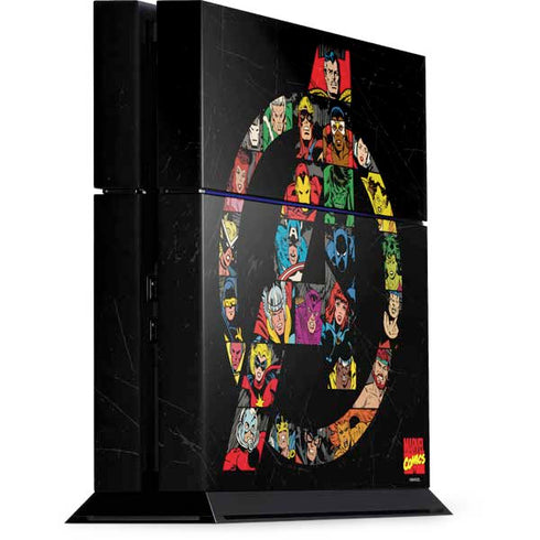 Marvel Classic Comics Avengers Logo PS4 Console Skin
