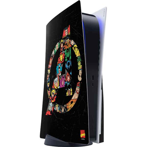 Marvel Classic Comics Avengers Logo PS5 Console Skin