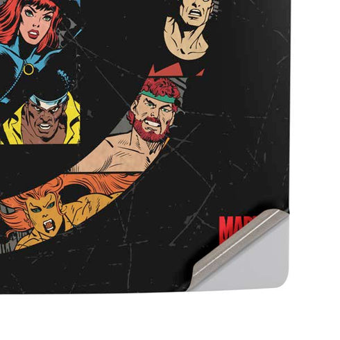 Marvel Classic Comics Avengers Logo PS5 Pro Disk Console Skin