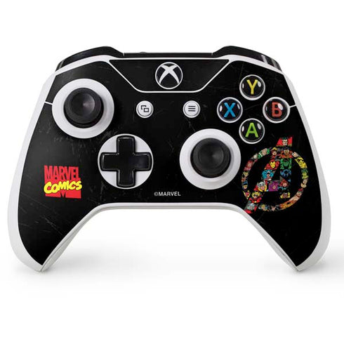 Marvel Classic Comics Avengers Logo Xbox One S Console and Controller Bundle Skin