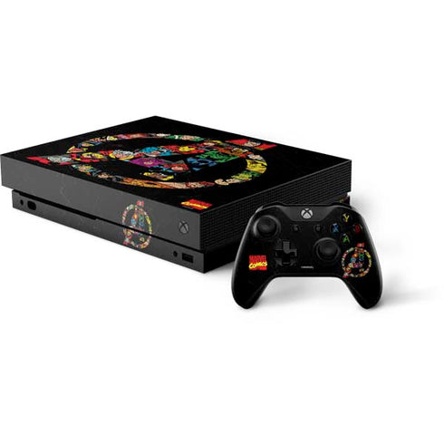 Marvel Classic Comics Avengers Logo Xbox One X Bundle Skin