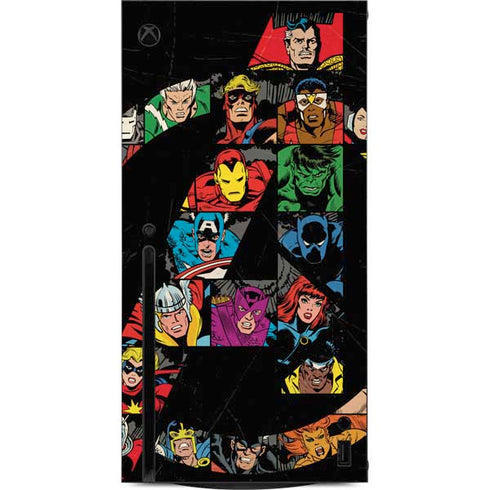 Marvel Classic Comics Avengers Logo Xbox Series X Console Skin