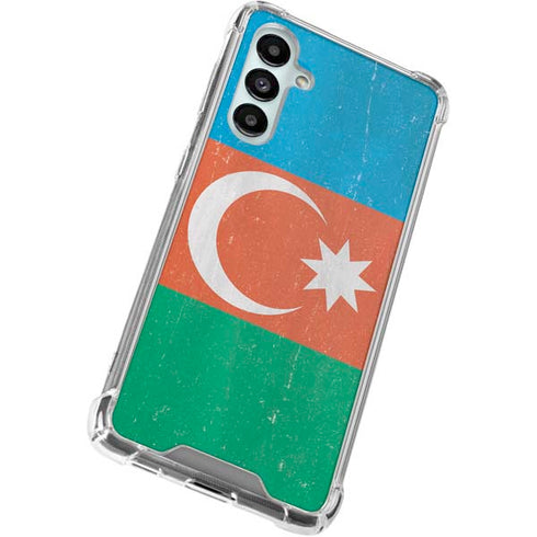 Azerbaijan Flag Distressed Galaxy A16 5G Clear Case