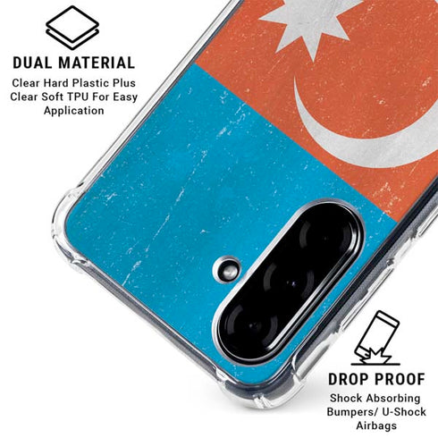 Azerbaijan Flag Distressed Galaxy A36 5G Clear Case