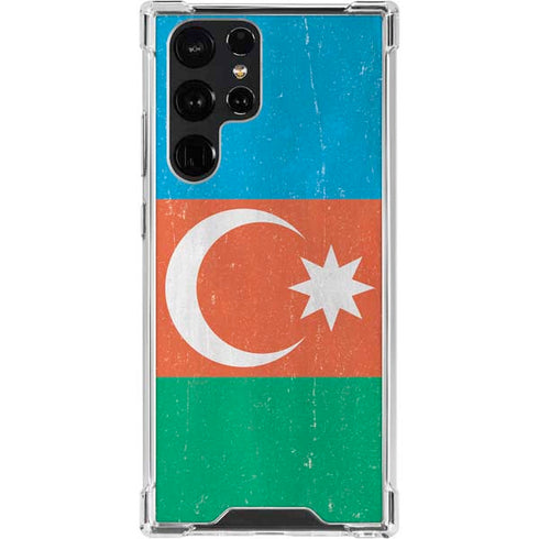 Azerbaijan Flag Distressed Galaxy S23 Ultra Clear Case