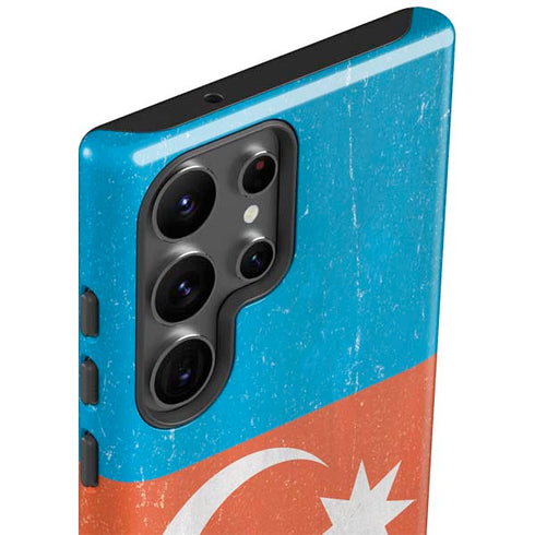 Azerbaijan Flag Distressed Galaxy S23 Ultra Pro Case